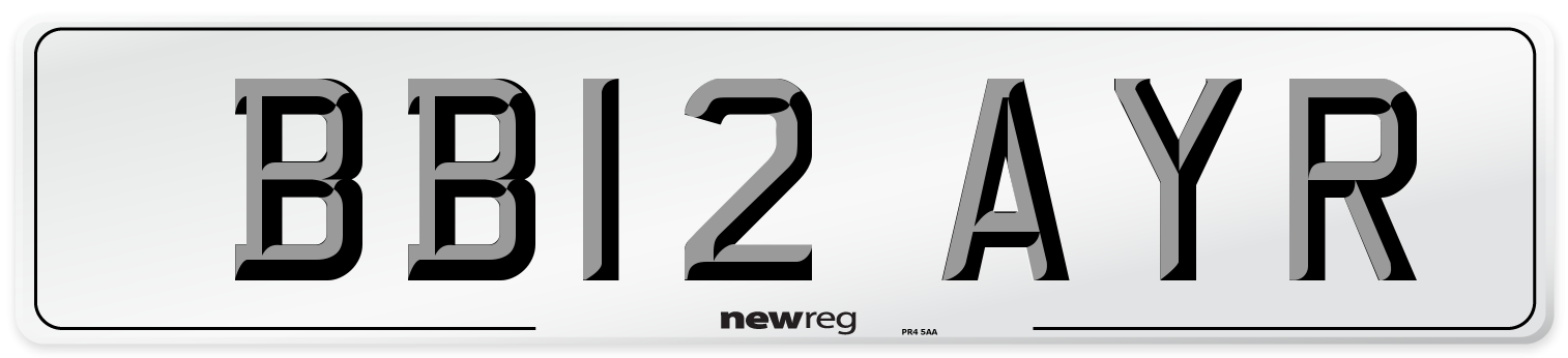 BB12 AYR Number Plate from New Reg
